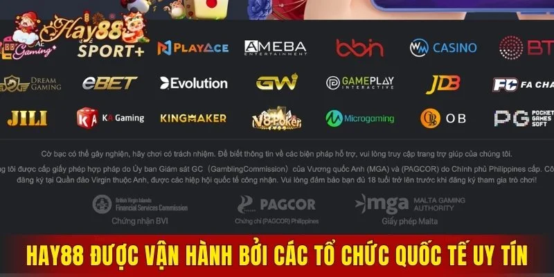 Hay88 được vận hành bởi các tổ chức quốc tế uy tín